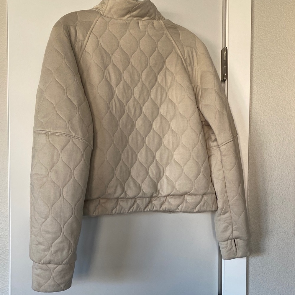 Softest Quilted Crop Half Zip Sweatshirt Jacket Sweater Yoga Zara Athleta - Picture 11 of 14